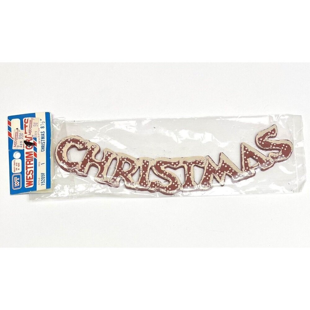 VTG WESTRIM CRAFTS 8.5" Wooden Painted Curved CHRISTMAS Wood Cut-Out 15205F NIP